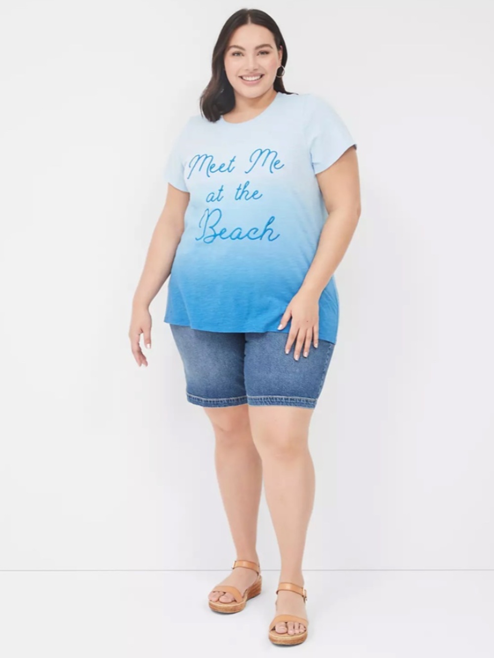 Lane Bryant Embroidered Graphic Tee NWT "Meet me at the Beach" - Picture 2 of 3